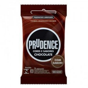 Preservativo Prudence Cores e Sabores Chocolate c/ 3 unidades - 00684