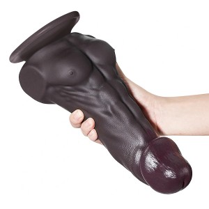 Hombre - Pênis Grande com Peitoral Abdômen e Ventosa 23x5cm Marrom - ADAO125V