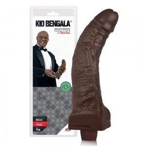 Vibrador Grande Kid Bengala 26cm x19cm Réplica Perfeita Moldada a Partir do Pênis Real Marrom - KID02