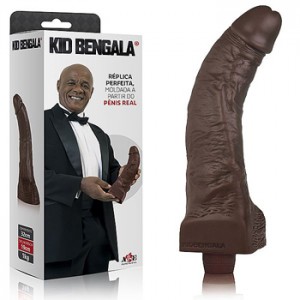 Vibrador Kid Bengala 32cm x19cm - Réplica Perfeita moldada a partir do pênis real cor Marrom - KID02