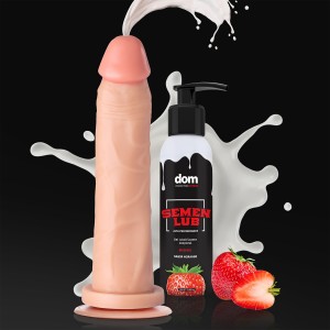 Kit Splash Pênis Que Ejacula 18x4,5cm + Semen Lub Morango Lubrificante - KITADAO24E