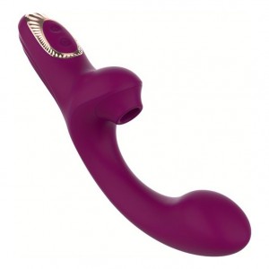 Vibrador Ponto G Recarregável com Estimulador Clitoriano Vibração e Modos de Sucção - ME443