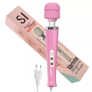 Vibrador Varinha Estimulador Massageador Elétrico com Tomada Love Magic Si Rosa - 5037R