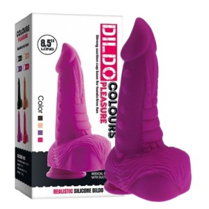 Pênis Prótese 14 x 6 cm com Ventosa e Escroto X-Men Roxo - 6845