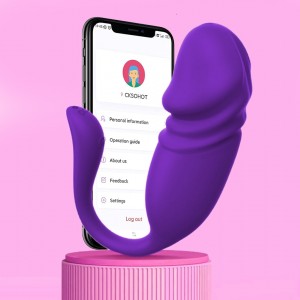 Vibrador de Casal Com APP em Formato de Glande Vai e Vem Recarregável USB - ME367