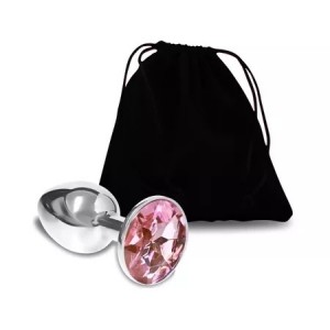 Plug de Metal P Cromado Com Strass - PL007P