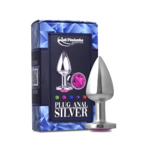 Plug Anal Silver em ABS Atóxico (plástico) com Banho em Cromo  - L552
